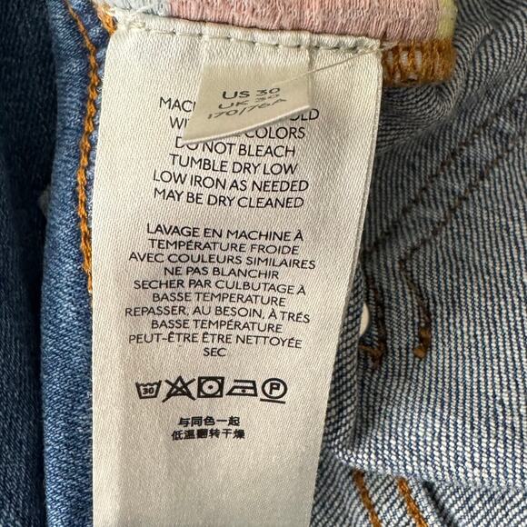 Anthropologie Pilcro Slim Boyfriend Crop Jeans Size 30 Embroidered Side Stripe - Picture 11 of 11